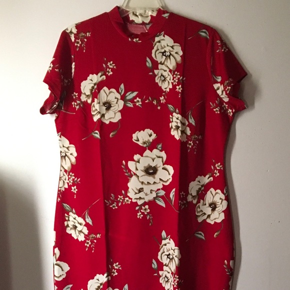 Red Floral Dress - Picture 4 of 5